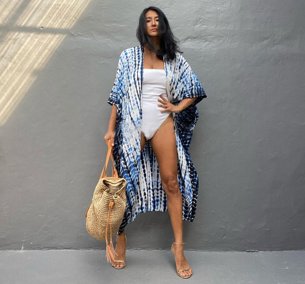 Women¡¯s Rayon Tie-Dye Beach Cover-Up ¨C Vacation Bikini Kimono, Sun Protection Swimsuit Outerwear