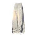 Unisex Striped Trim Wide Leg Sweatpants