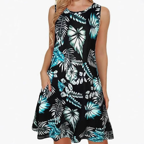 Casual Women's Digital Printed Beach Dress